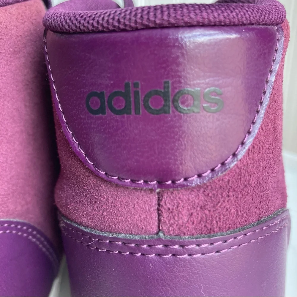 Adidas Neo Cloudfoam Deep Purple High Top Sneaker Womens 8 Shoe - Picture 9 of 15